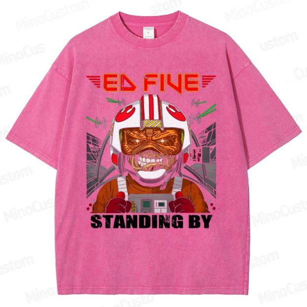 Vintage Washed Star Wars - Inspired "Ed Five Standing By" Pilot Graphic T - shirt