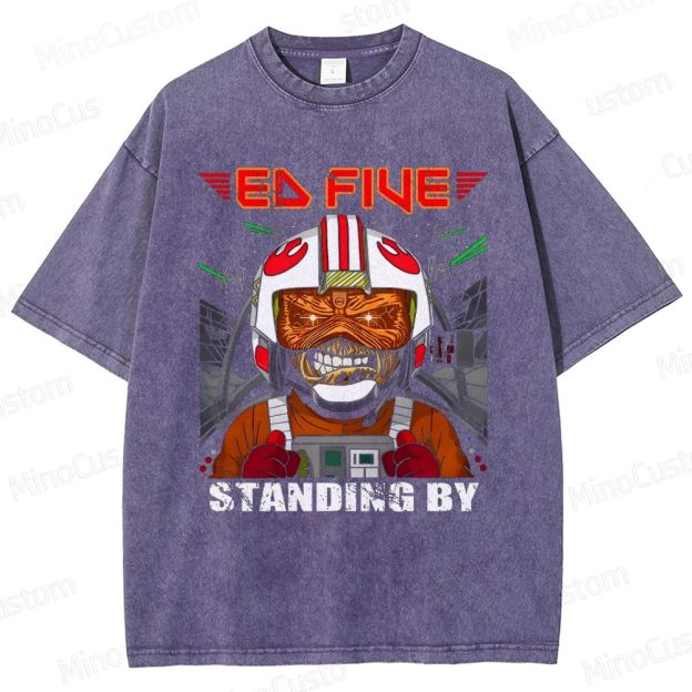 Vintage Washed Star Wars - Inspired "Ed Five Standing By" Pilot Graphic T - shirt