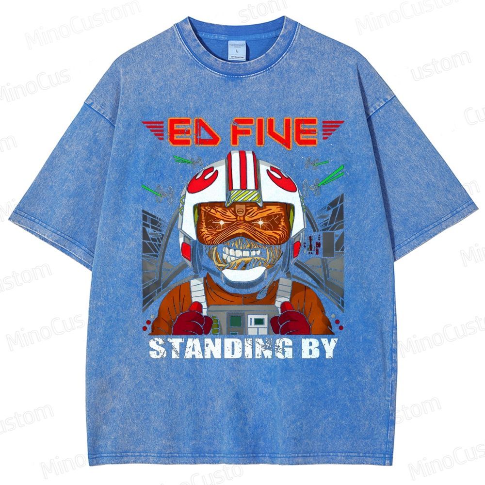 Vintage Washed Star Wars - Inspired "Ed Five Standing By" Pilot Graphic T - shirt