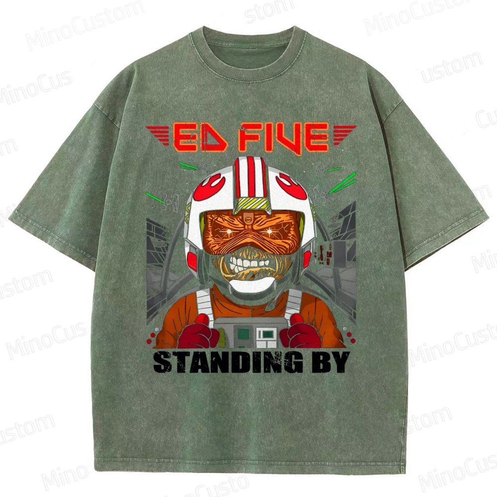 Vintage Washed Star Wars - Inspired "Ed Five Standing By" Pilot Graphic T - shirt