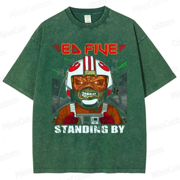 Vintage Washed Star Wars - Inspired "Ed Five Standing By" Pilot Graphic T - shirt