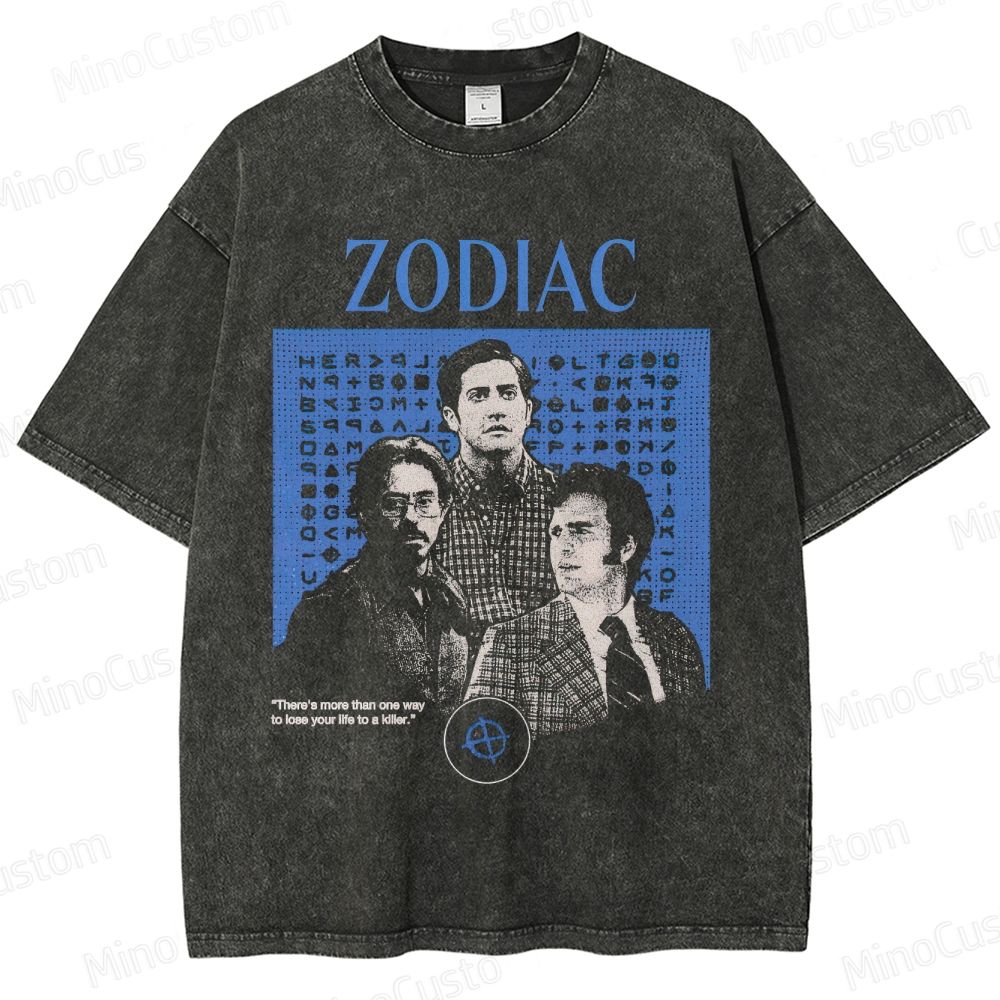 Vintage Washed Zodiac Graphic T - shirt