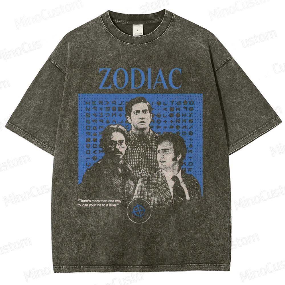 Vintage Washed Zodiac Graphic T - shirt