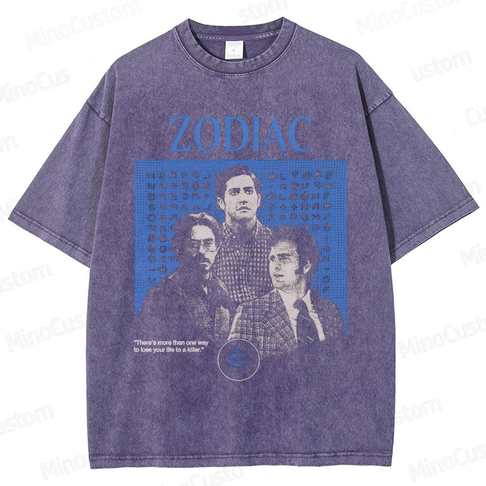 Vintage Washed Zodiac Graphic T - shirt