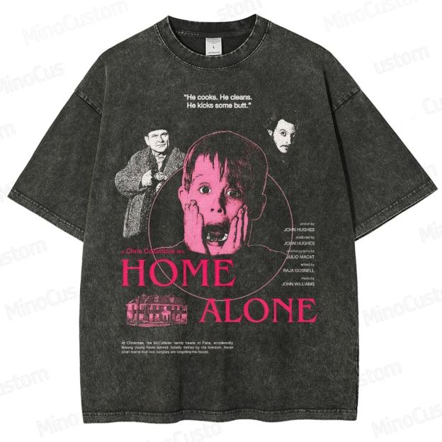 Vintage Washed Home Alone Graphic T - shirt