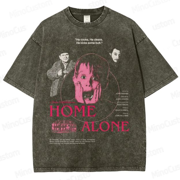 Vintage Washed Home Alone Graphic T - shirt