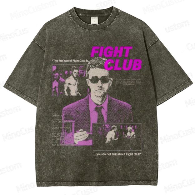 Vintage Washed Fight Club Graphic T - shirt