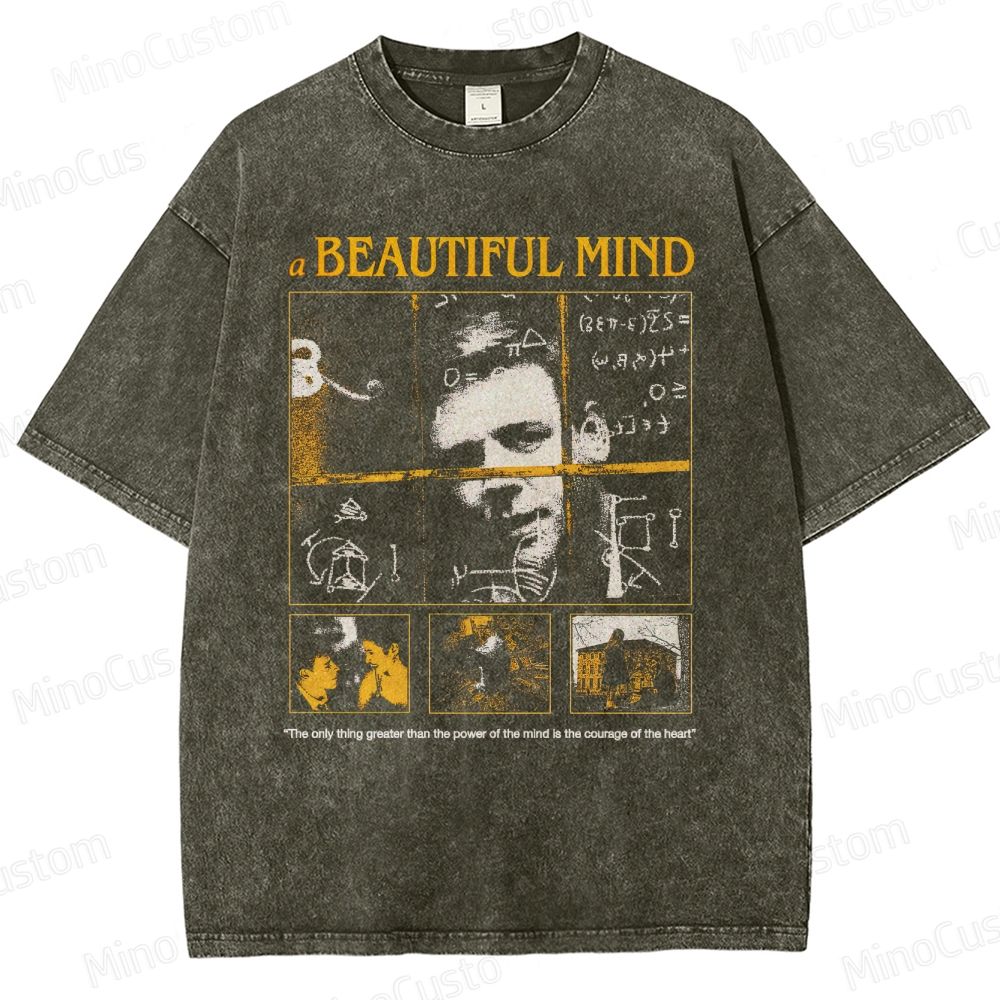 Vintage Washed A Beautiful Mind Graphic T - shirt