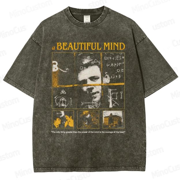 Vintage Washed A Beautiful Mind Graphic T - shirt