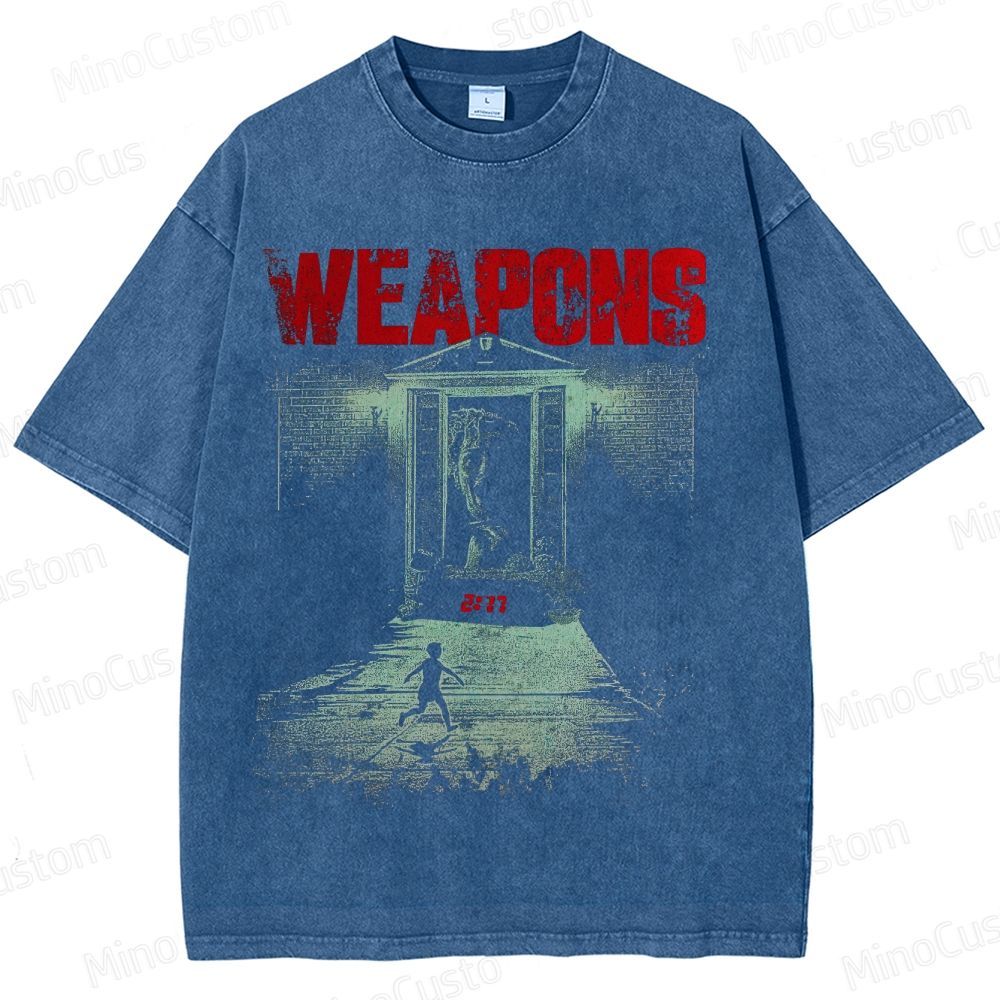 Vintage Washed Weapons Graphic Thriller T - shirt