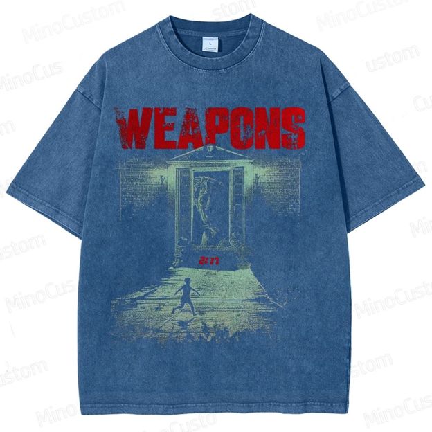 Vintage Washed Weapons Graphic Thriller T - shirt