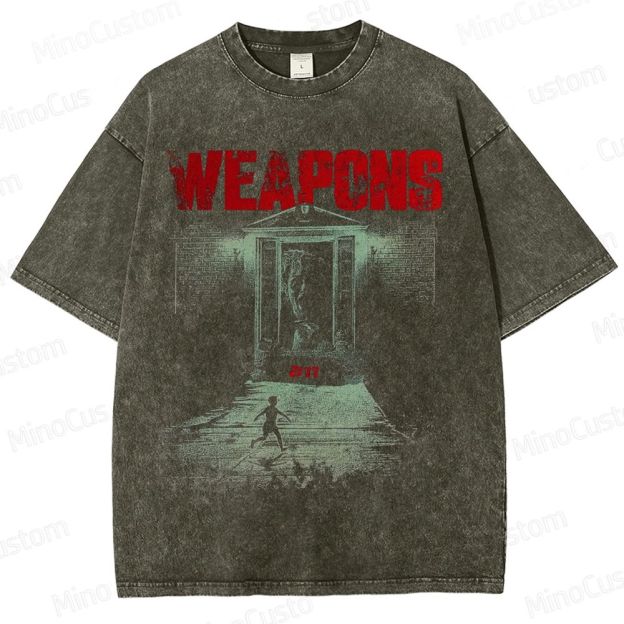 Vintage Washed Weapons Graphic Thriller T - shirt