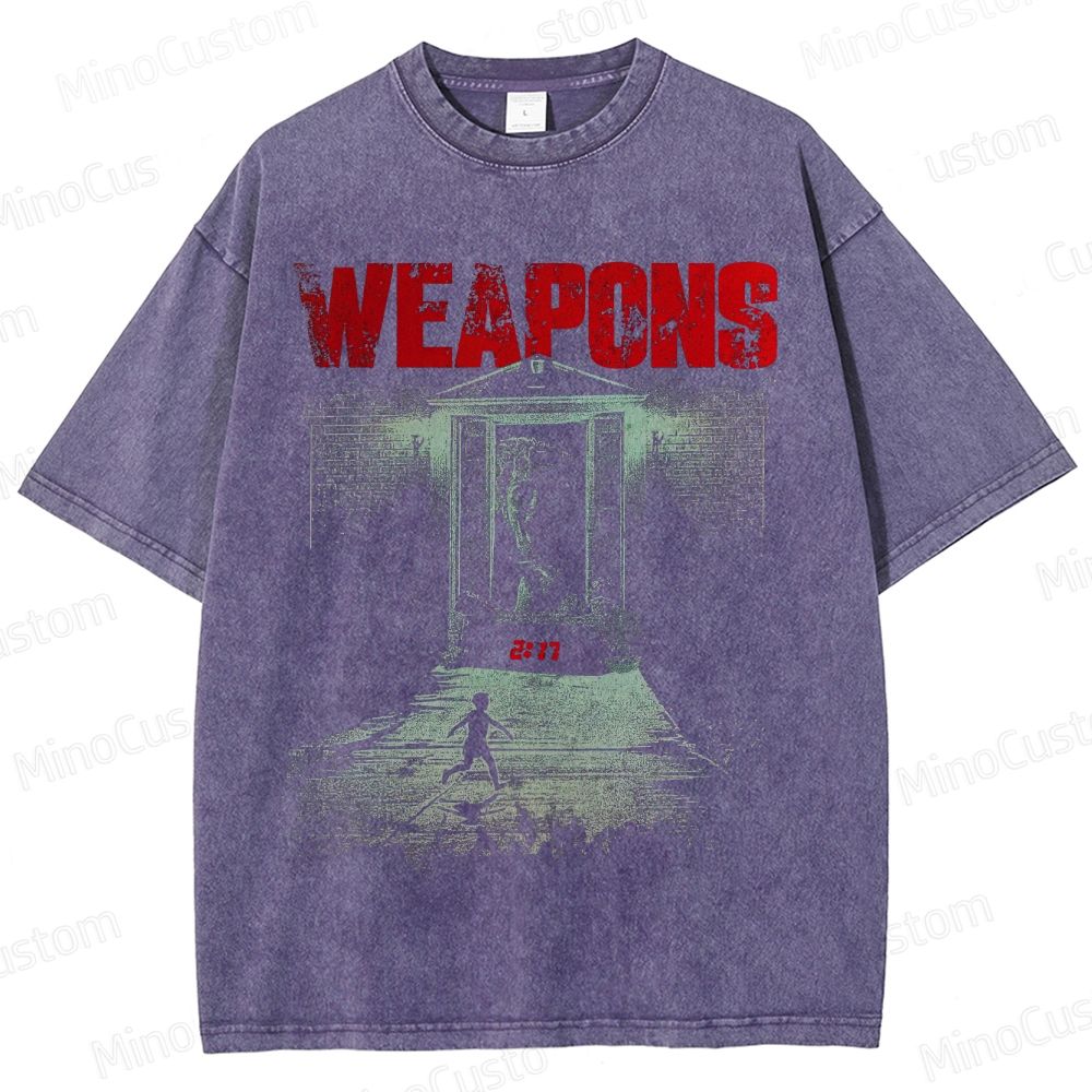 Vintage Washed Weapons Graphic Thriller T - shirt