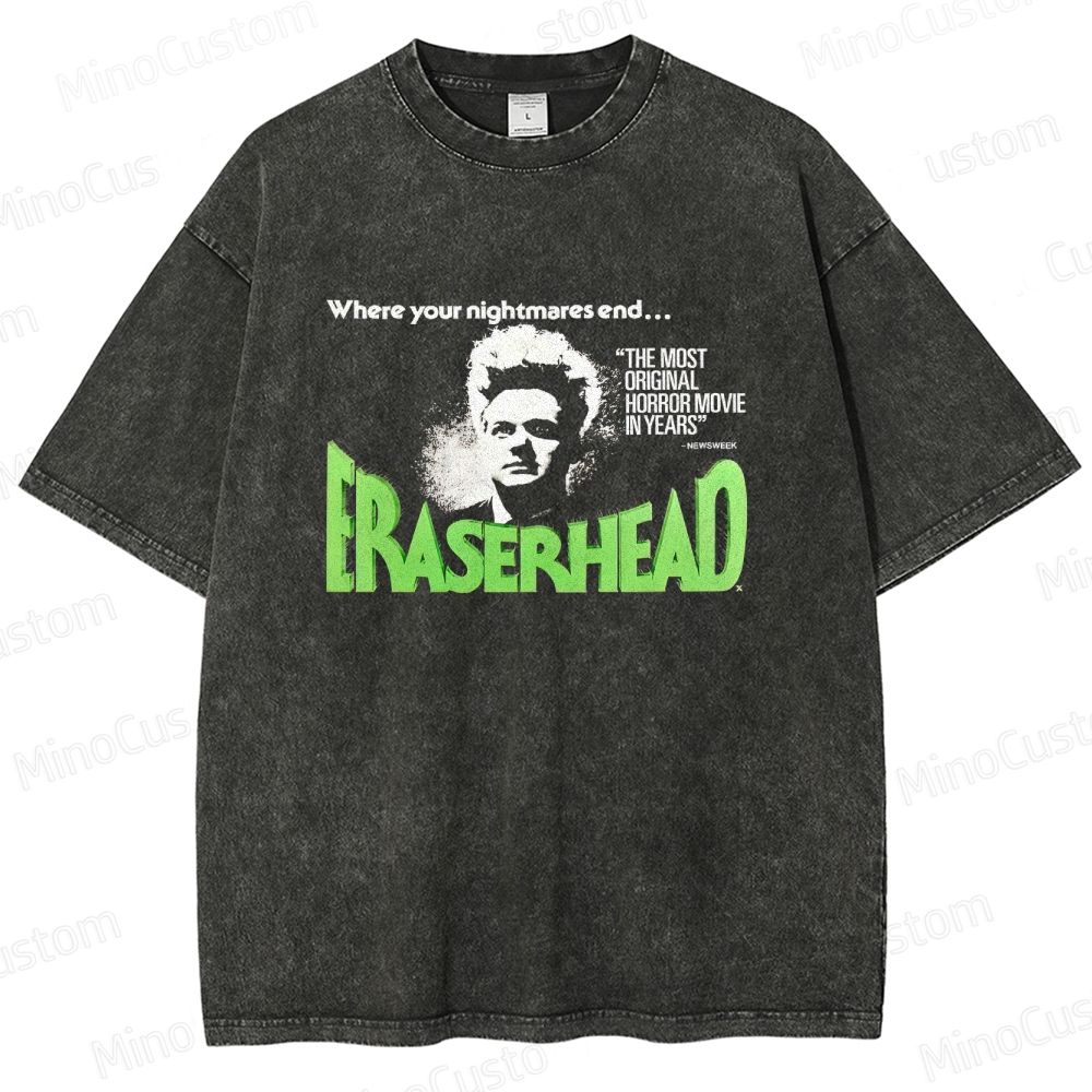 Vintage Washed Eraserhead Graphic Horror T - shirt