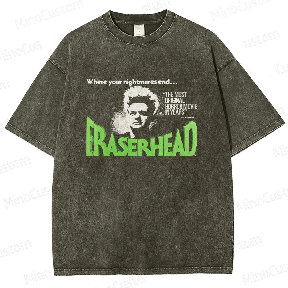 Vintage Washed Eraserhead Graphic Horror T - shirt
