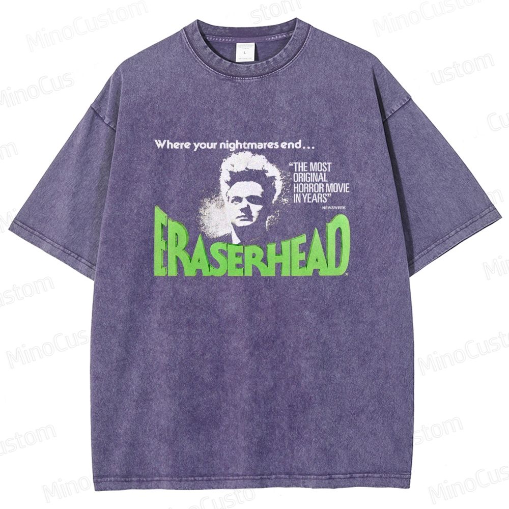 Vintage Washed Eraserhead Graphic Horror T - shirt