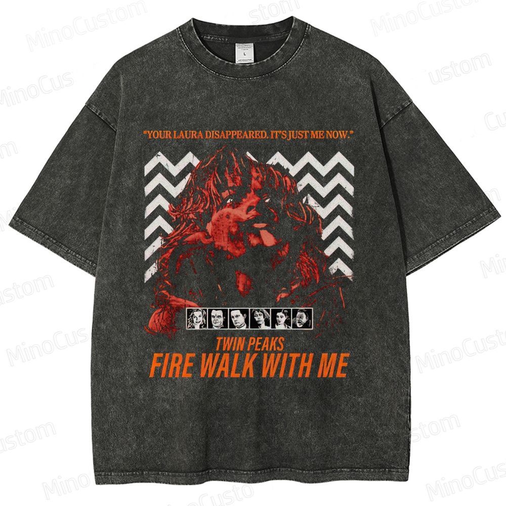 Vintage Washed Twin Peaks: Fire Walk with Me Graphic Mystery T - shirt