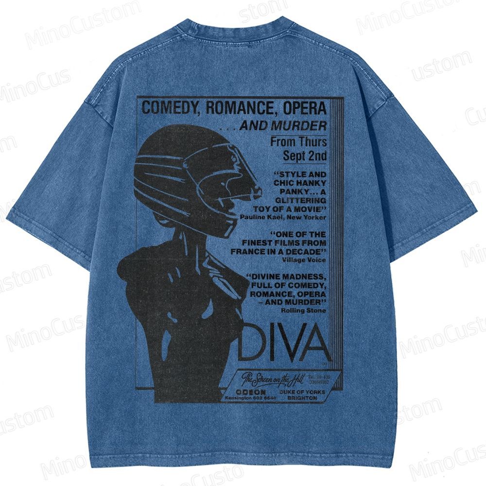 Vintage Washed Diva Graphic Drama T - shirt