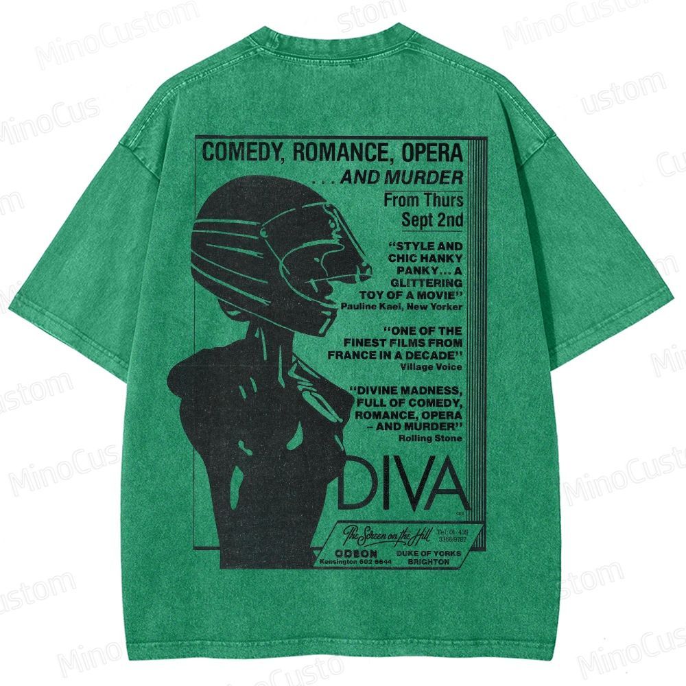 Vintage Washed Diva Graphic Drama T - shirt