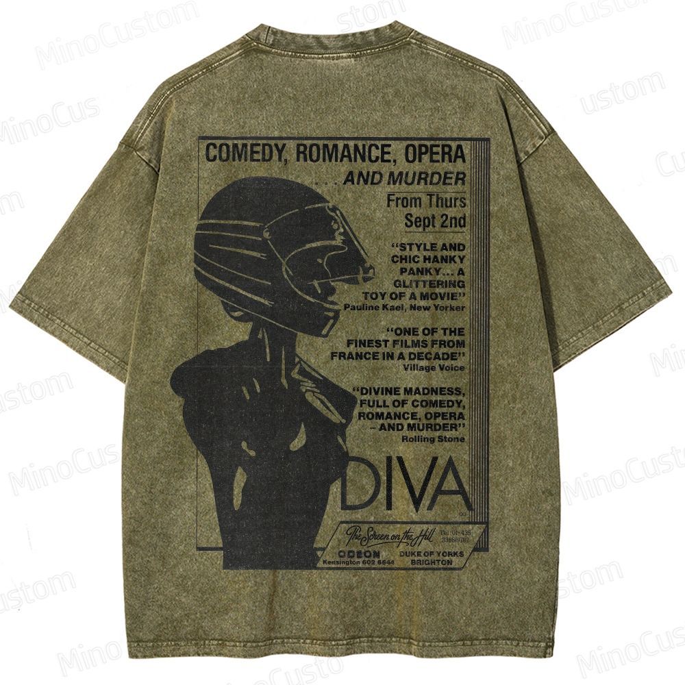 Vintage Washed Diva Graphic Drama T - shirt