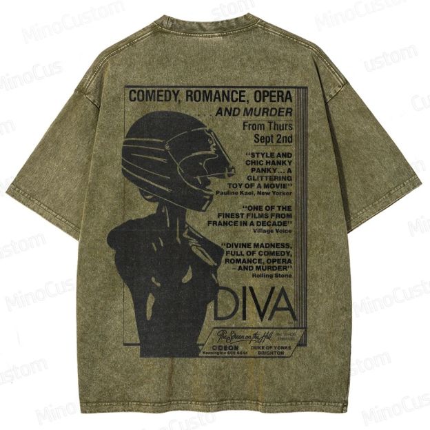 Vintage Washed Diva Graphic Drama T - shirt