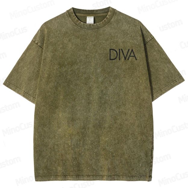 Vintage Washed Diva Graphic Drama T - shirt