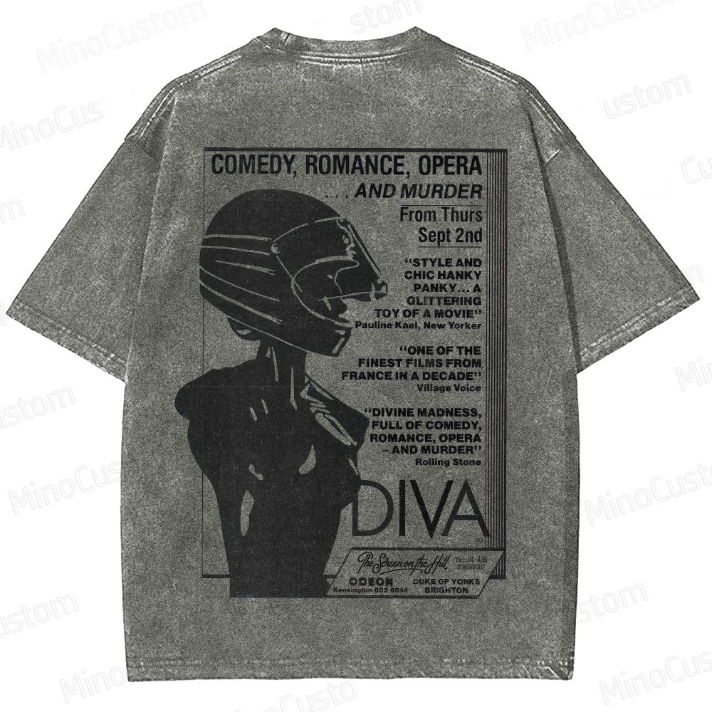 Vintage Washed Diva Graphic Drama T - shirt