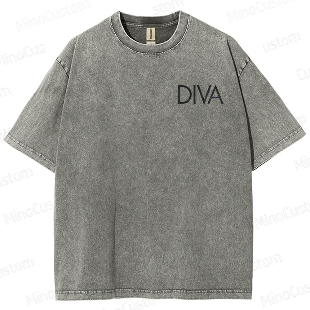 Vintage Washed Diva Graphic Drama T - shirt