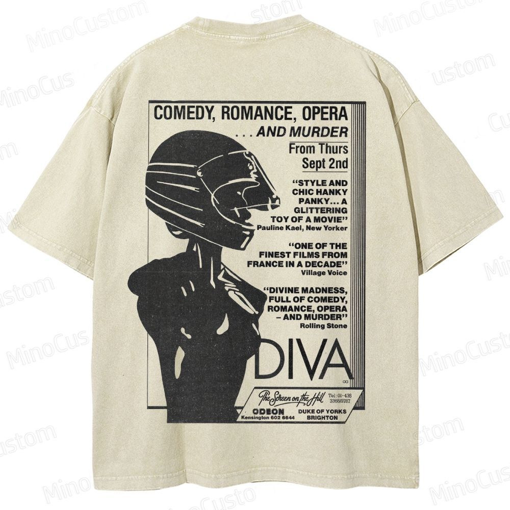 Vintage Washed Diva Graphic Drama T - shirt