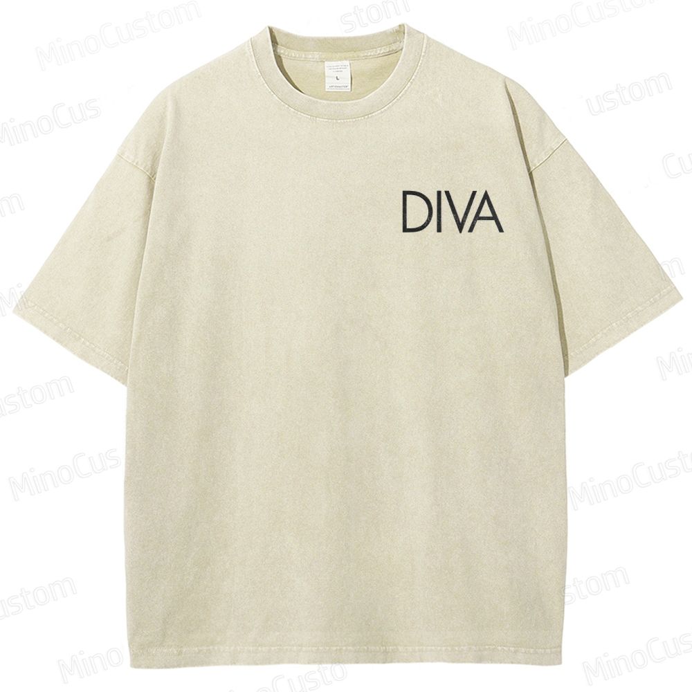 Vintage Washed Diva Graphic Drama T - shirt