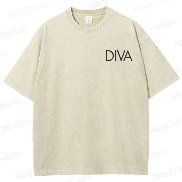 Vintage Washed Diva Graphic Drama T - shirt