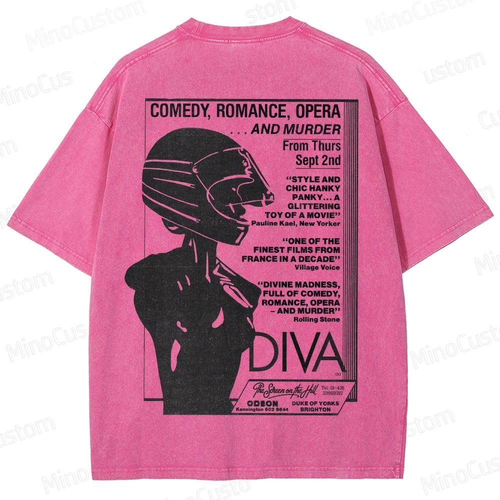 Vintage Washed Diva Graphic Drama T - shirt