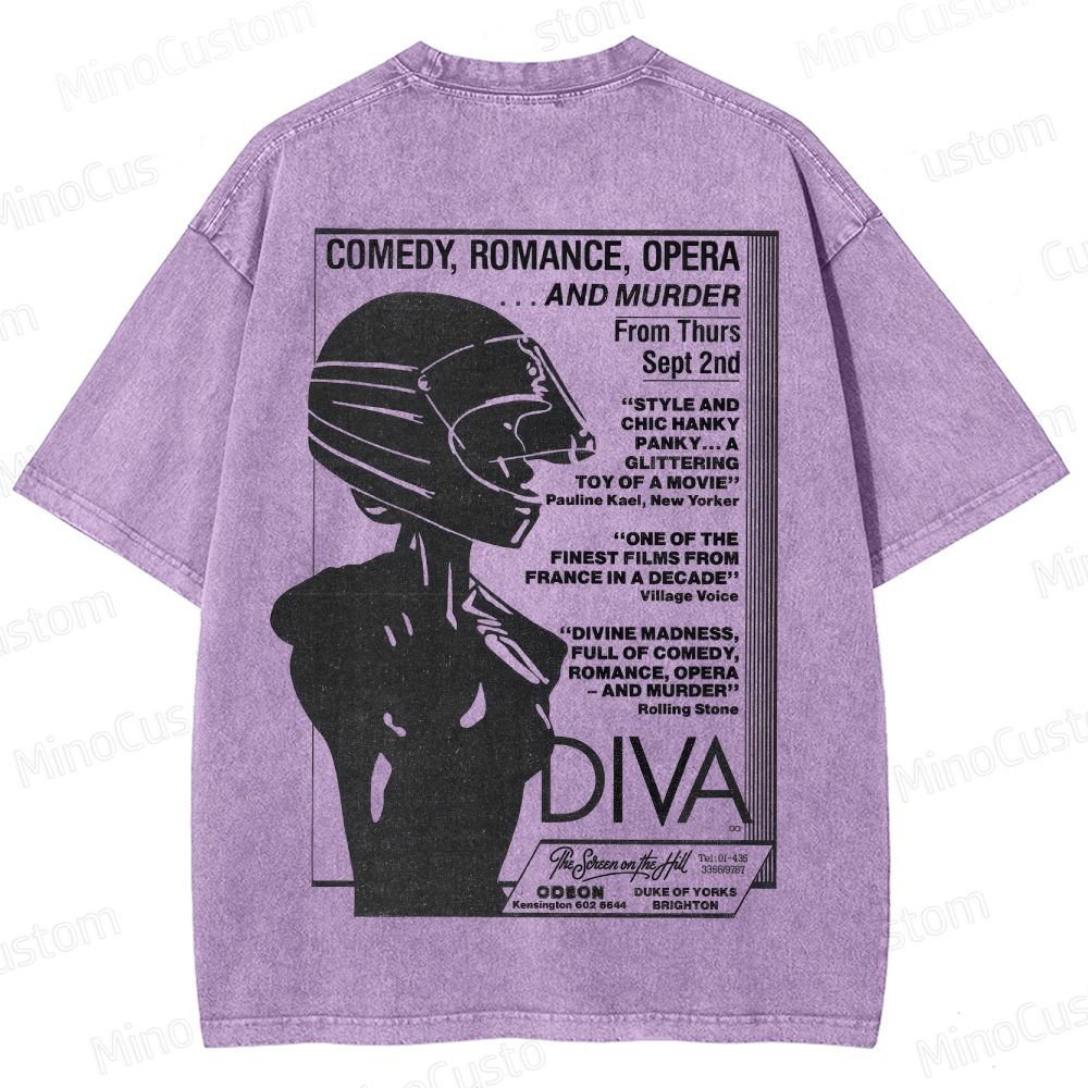 Vintage Washed Diva Graphic Drama T - shirt