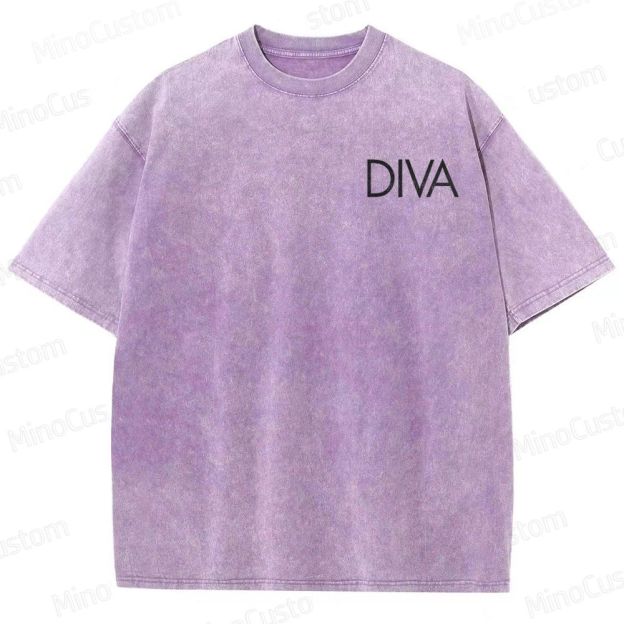 Vintage Washed Diva Graphic Drama T - shirt