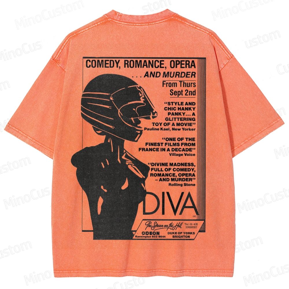 Vintage Washed Diva Graphic Drama T - shirt