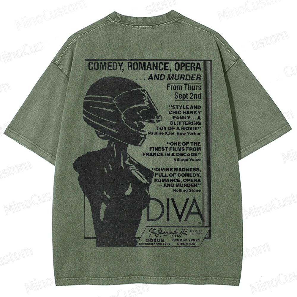 Vintage Washed Diva Graphic Drama T - shirt