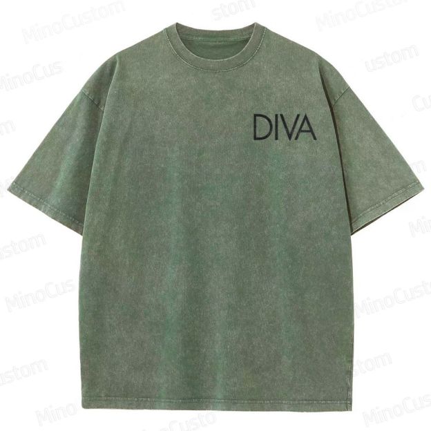 Vintage Washed Diva Graphic Drama T - shirt