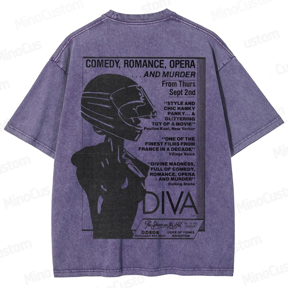 Vintage Washed Diva Graphic Drama T - shirt