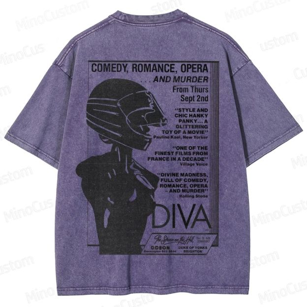Vintage Washed Diva Graphic Drama T - shirt