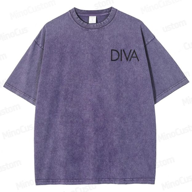 Vintage Washed Diva Graphic Drama T - shirt