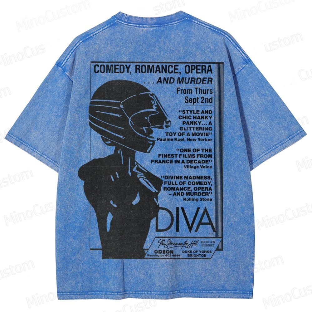 Vintage Washed Diva Graphic Drama T - shirt