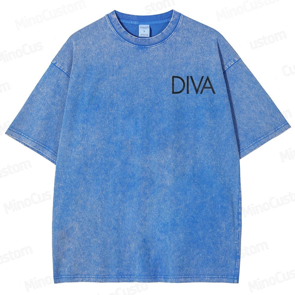 Vintage Washed Diva Graphic Drama T - shirt