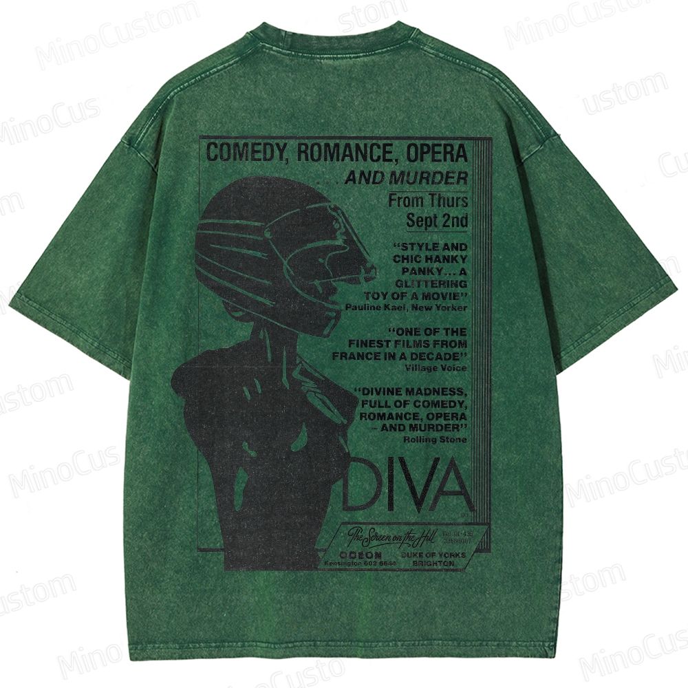 Vintage Washed Diva Graphic Drama T - shirt