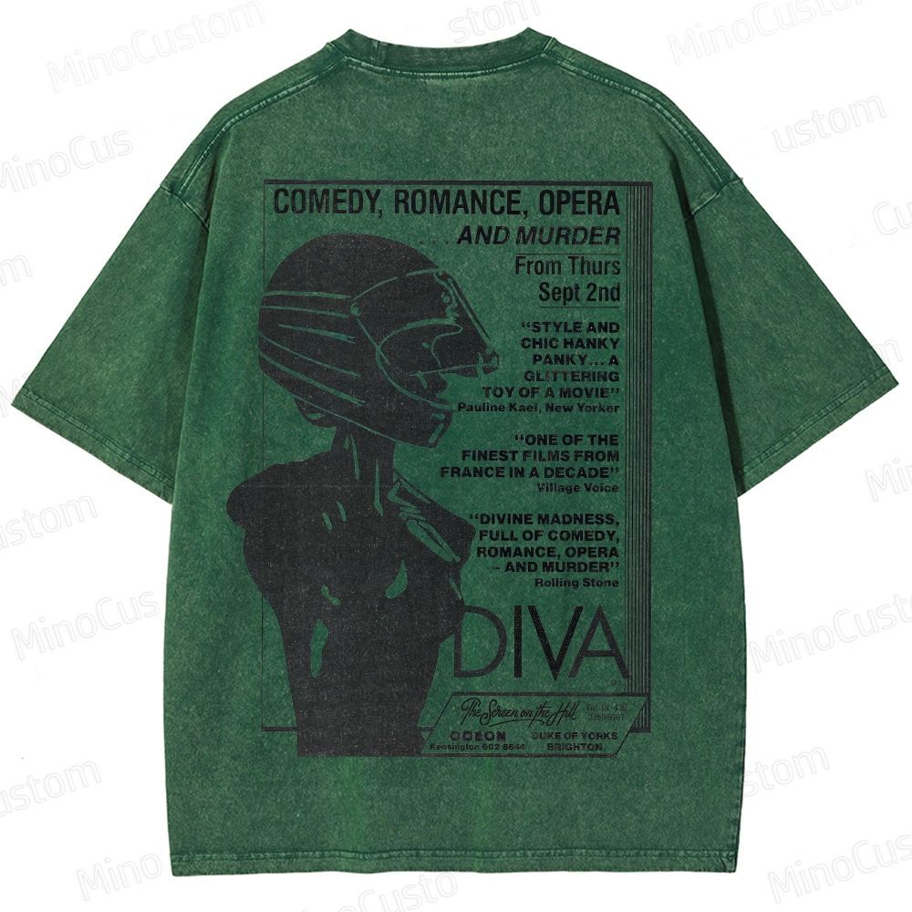 Vintage Washed Diva Graphic Drama T - shirt