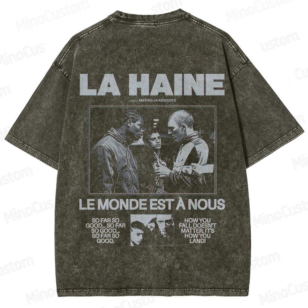 Vintage Washed La Haine Graphic Drama T - shirt