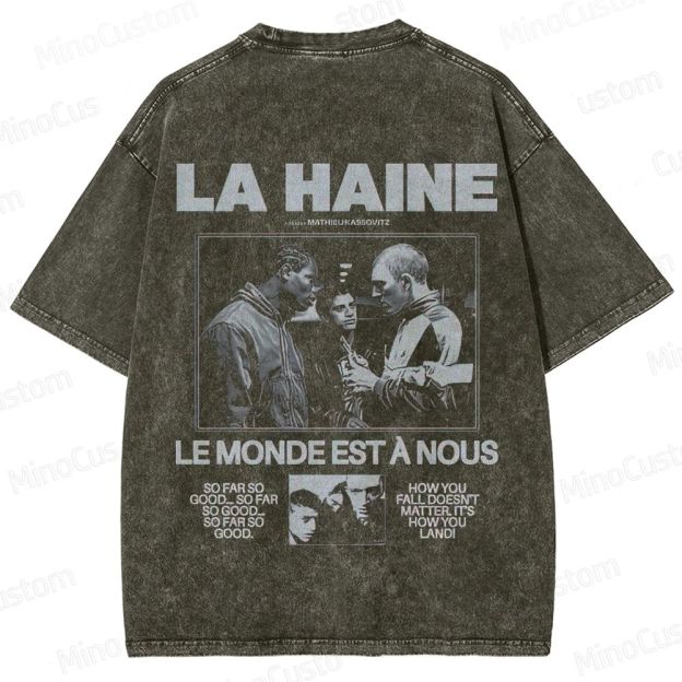 Vintage Washed La Haine Graphic Drama T - shirt