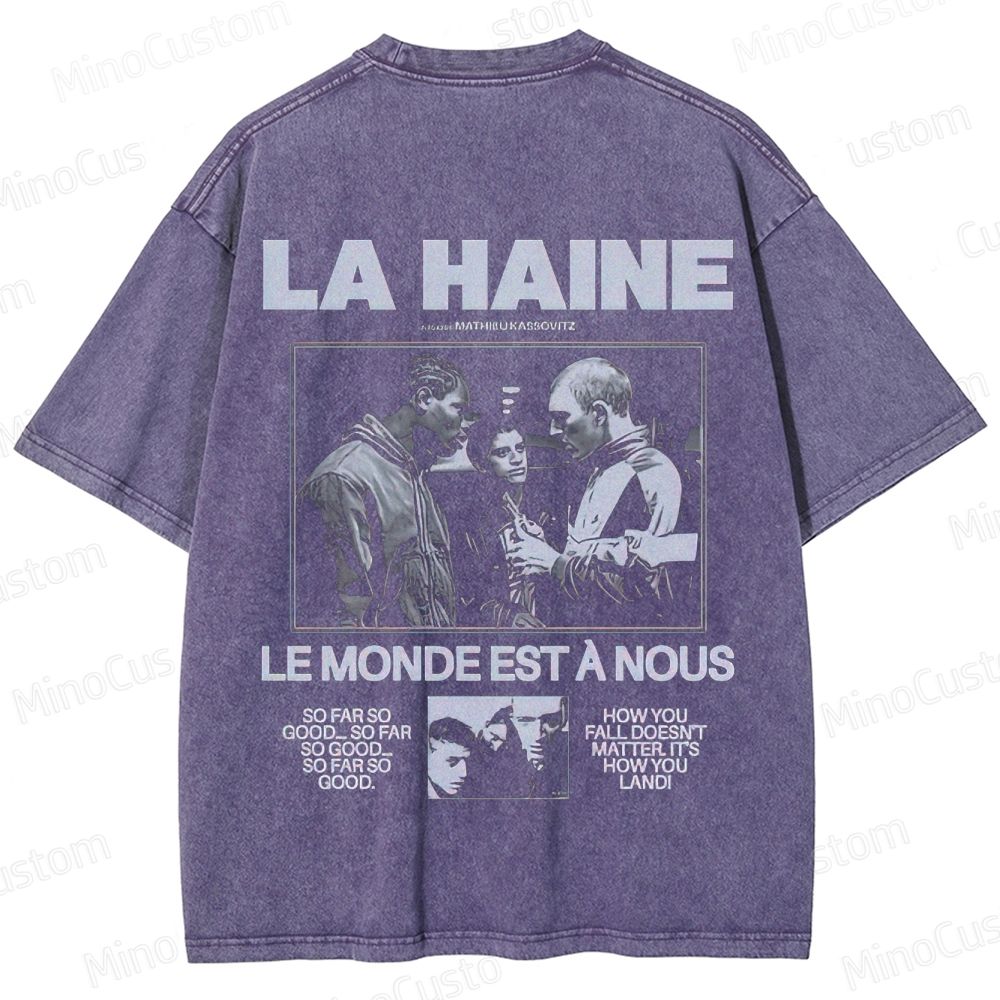 Vintage Washed La Haine Graphic Drama T - shirt
