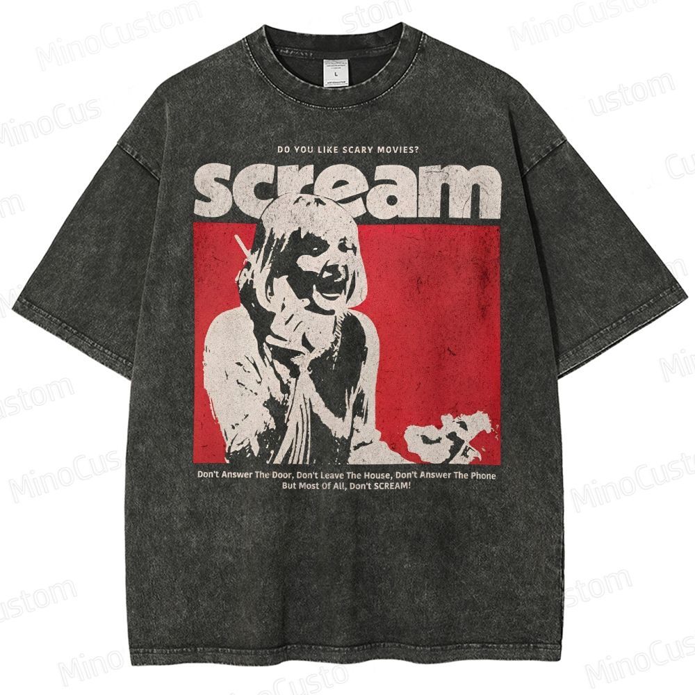 Scream Horror Movie Graphic Washed T-Shirt