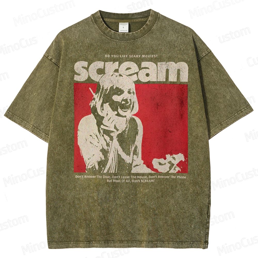 Scream Horror Movie Graphic Washed T-Shirt 