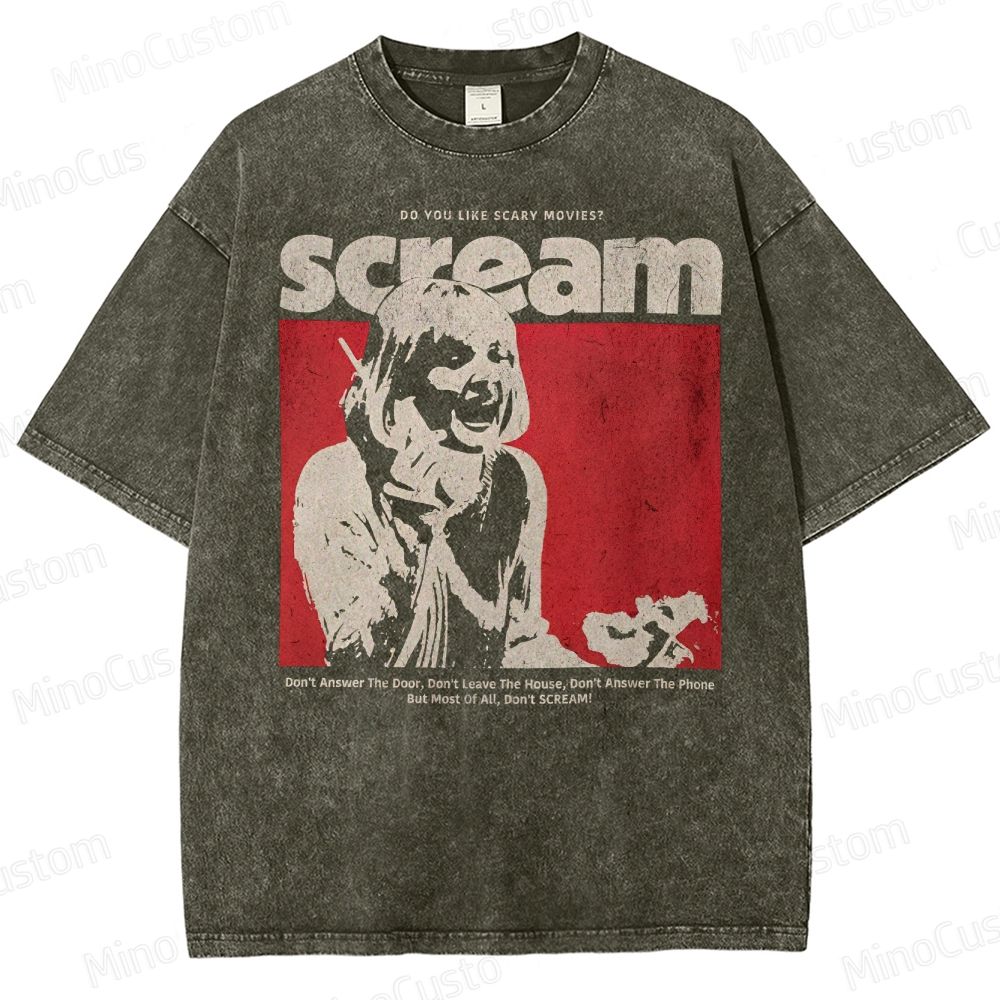 Scream Horror Movie Graphic Washed T-Shirt 